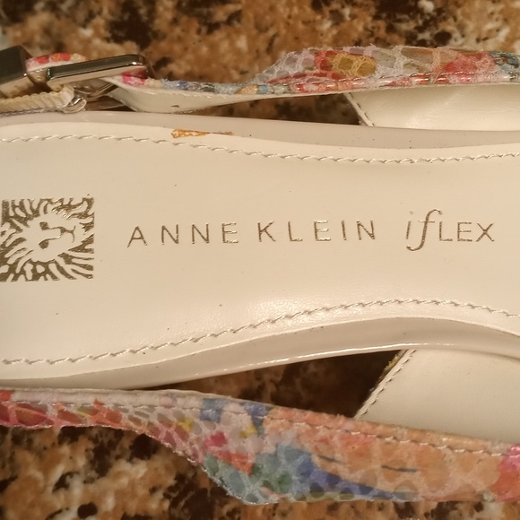 COPY - AK sling back multi colored shoes, pink, yellow, teal, cream, orange spl… - Picture 2 of 9